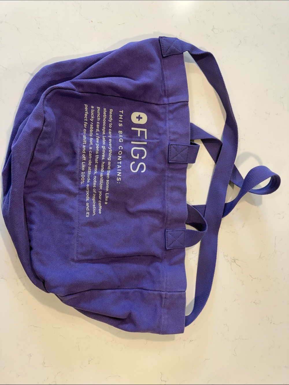 FIGS Purple Canvas Shoulder Tote